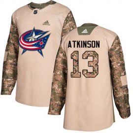 Adidas Columbus Blue Jackets #13 Cam Atkinson Camo Authentic 2017 Veterans Day Stitched Youth NHL Jersey