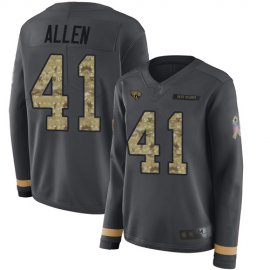 Nike Jacksonville Jaguars #41 Josh Allen Anthracite Salute to Service Womens Stitched NFL Limited Therma Long Sleeve Jersey
