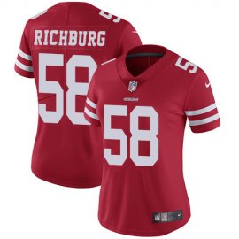 Nike San Francisco 49ers #58 Weston Richburg Red Team Color Womens Stitched NFL Vapor Untouchable Limited Jersey