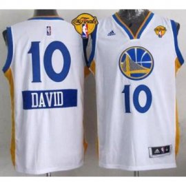 Warriors #10 David Lee White 2014-15 Christmas Day The Finals Patch Stitched NBA Jersey