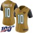 Nike Jacksonville Jaguars #10 Laviska Shenault Jr. Gold Womens Stitched NFL Limited Rush 100th Season Jersey