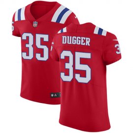 Nike New England Patriots #35 Kyle Dugger Red Alternate Mens Stitched NFL New Elite Jersey