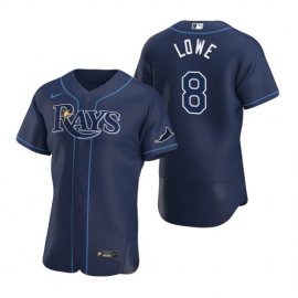 Tampa Bay Rays #8 Brandon Lowe Mens Nike Navy Alternate 2020 Authentic Team MLB Jersey