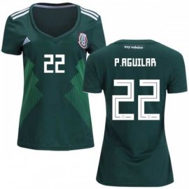 Womens Mexico #22 P.Aguilar Home Soccer Country Jersey