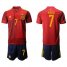 Spain #7 Morata Home Soccer Country Jersey