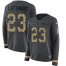 Nike New Orleans Saints #23 Marshon Lattimore Anthracite Salute to Service Womens Stitched NFL Limited Therma Long Sleeve Jersey