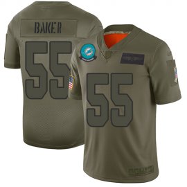 Nike Miami Dolphins #55 Jerome Baker Camo Mens Stitched NFL Limited 2019 Salute To Service Jersey