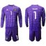 Germany #1 Neuer Purple Goalkeeper Long Sleeves Soccer Country Jersey