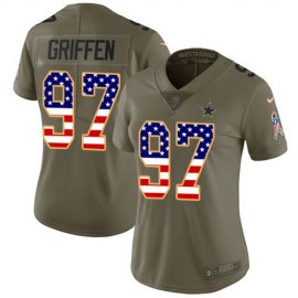 Nike Dallas Cowboys #97 Everson Griffen Olive/USA Flag Womens Stitched NFL Limited 2017 Salute To Service Jersey
