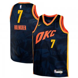 Chet Holmgren Oklahoma City Thunder Nike Youth 2023/24 Swingman Replica Jersey – City Edition – Navy