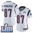 Nike New England Patriots #87 Rob Gronkowski White Super Bowl LIII Bound Womens Stitched NFL Vapor Untouchable Limited Jersey
