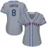 New York Mets #8 Gary Carter Grey Road Womens Stitched MLB Jersey