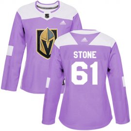 Adidas Vegas Golden Knights #61 Mark Stone Purple Authentic Fights Cancer Womens Stitched NHL Jersey