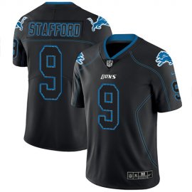 Nike Detroit Lions #9 Matthew Stafford Lights Out Black Mens Stitched NFL Limited Rush Jersey