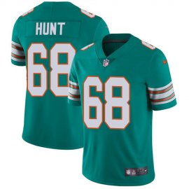 Nike Miami Dolphins #68 Robert Hunt Aqua Green Alternate Mens Stitched NFL Vapor Untouchable Limited Jersey