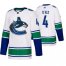 Vancouver Canucks #4 Josh Teves 50th Anniversary Mens White 2019-20 Away Authentic NHL Jersey