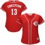 Cincinnati Reds #13 Dave Concepcion Red Alternate Womens Stitched MLB Jersey