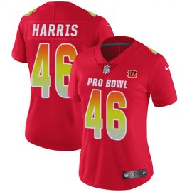 Nike Cincinnati Bengals #46 Clark Harris Red Womens Stitched NFL Limited AFC 2018 Pro Bowl Jersey