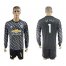 Manchester United #1 De Gea Black Long Sleeves Soccer Club Jersey
