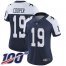 Nike Dallas Cowboys #19 Amari Cooper Navy Blue Thanksgiving Womens Stitched NFL 100th Season Vapor Throwback Limited Jersey