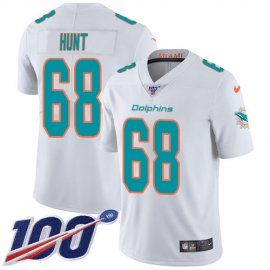 Nike Miami Dolphins #68 Robert Hunt White Mens Stitched NFL 100th Season Vapor Untouchable Limited Jersey