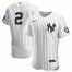 New York Yankees #2 Derek Jeter Mens Nike White Navy 2020 Hall of Fame Induction Patch Authentic MLB Jersey