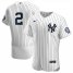 New York Yankees #2 Derek Jeter Mens Nike White Navy 2020 Hall of Fame Induction Patch Authentic MLB Jersey