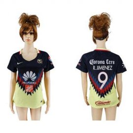 Womens America #9 R.Jimenez Home Soccer Club Jersey