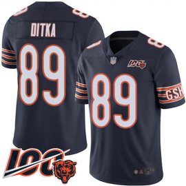 Nike Chicago Bears #89 Mike Ditka Navy Blue Team Color Mens Stitched NFL 100th Season Vapor Limited Jersey