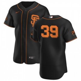 San Francisco Giants #39 Rico Garcia Mens Nike Black Alternate 2020 Authentic 20 at 24 Patch Player MLB Jersey