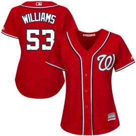 Washington Nationals #53 Austen Williams Red Alternate Womens Stitched MLB Jersey