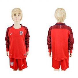 USA Blank Away Long Sleeves Kid Soccer Country Jersey