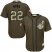 Cleveland Indians #22 Jason Kipnis Green Salute to Service Stitched Youth MLB Jersey