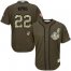 Cleveland Indians #22 Jason Kipnis Green Salute to Service Stitched Youth MLB Jersey