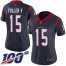 Nike Houston Texans #15 Will Fuller V Navy Blue Team Color Womens Stitched NFL 100th Season Vapor Limited Jersey