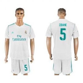 Real Madrid #5 Zidane White Home Soccer Club Jersey