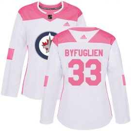 Adidas Winnipeg Jets #33 Dustin Byfuglien White/Pink Authentic Fashion Womens Stitched NHL Jersey