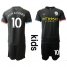 Manchester City #10 Kun Aguero Away Kid Soccer Club Jersey