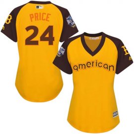 Boston Red Sox #24 David Price Gold 2016 All-Star American League Womens Stitched MLB Jersey