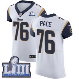 Nike Los Angeles Rams #76 Orlando Pace White Super Bowl LIII Bound Mens Stitched NFL Vapor Untouchable Elite Jersey