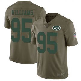 Nike New York Jets #95 Quinnen Williams Olive Mens Stitched NFL Limited 2017 Salute To Service Jersey