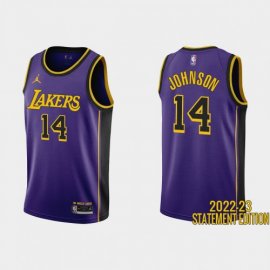 Los Angeles Los Angeles Lakers #14 Stanley Johnso Purple Mens Nike NBA 2022-23 Statement Edition Jersey Mens