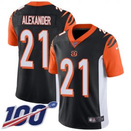 Nike Cincinnati Bengals #21 Mackensie Alexander Black Team Color Mens Stitched NFL 100th Season Vapor Untouchable Limited Jersey
