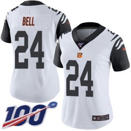 Nike Cincinnati Bengals #24 Vonn Bell White Womens Stitched NFL Limited Rush 100th Season Jersey