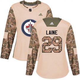 Adidas Winnipeg Jets #29 Patrik Laine Camo Authentic 2017 Veterans Day Womens Stitched NHL Jersey