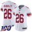 Nike New York Giants #26 Saquon Barkley White Womens Stitched NFL 100th Season Vapor Limited Jersey