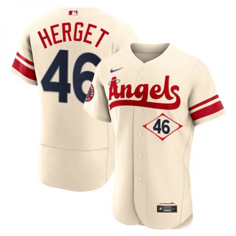 Angels 46 Jimmy Herget Cream 2022 City Connect Flexbase Jersey Angels 46 Jimmy Herget Cream 2022 City Connect Flexbase Jersey