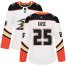 Adidas Anaheim Ducks #25 Ondrej Kase White Road Authentic Womens Stitched NHL Jersey