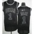 Chicago Bulls 1 Derrick Rose Black Revolution 30 NBA Jerseys Black Number Cheap