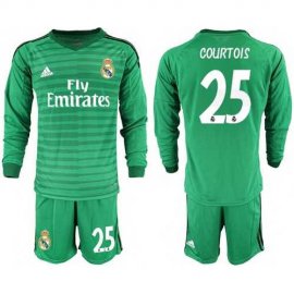 Real Madrid #25 Courtois Green Goalkeeper Long Sleeves Soccer Club Jersey